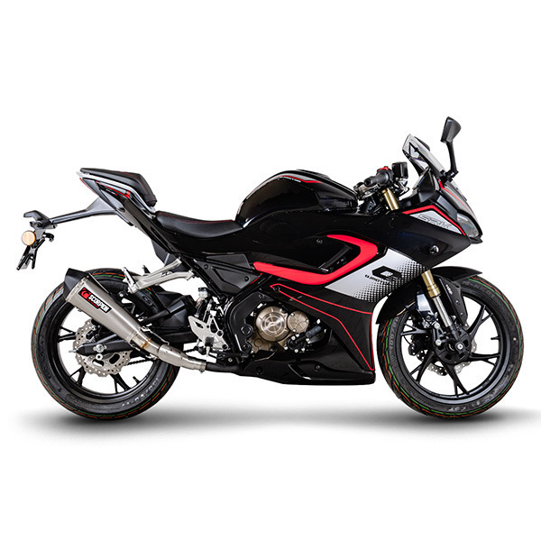 Scorpion Exhaust QJ Motor SRK 125 R & S, Euro 5+, 2025-Current, Serket Taper Slip-On Titanium